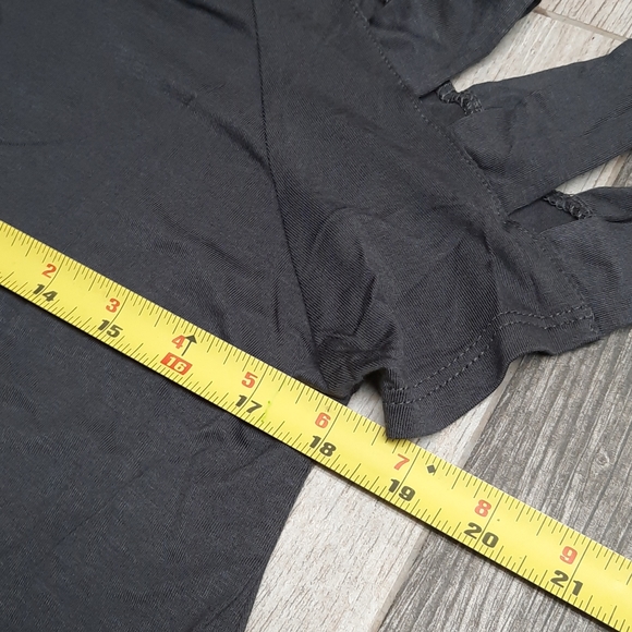 Ladder Sleeve soft  charcoal t-shirt top - Picture 4 of 13